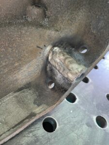 Aluminum magnesium gearbox bell from VW T1 Bulli welding