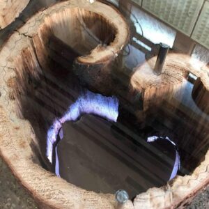 Alu Löffel Tisch mit Beleuchtung