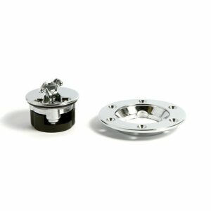 Aero Style Tankdeckel Chrom mit Stutzen zum Einbau/ Mit Schweißeinsatz zum selber einschweißen