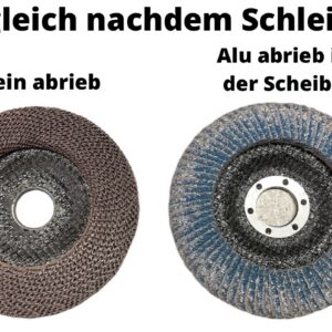 alu Lammellen schleif Scheibe Alu Löffel norton alu schleifscheibe vergleich zu einer normalen Fächerscheibe