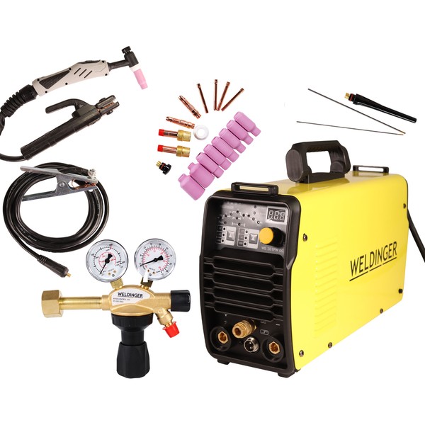 Special offer WELDINGER TIG welding unit WE 201PW DC HF + pressure regulator pro + TIG set1