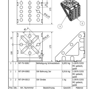 Schraubstockadapter 175x175x150