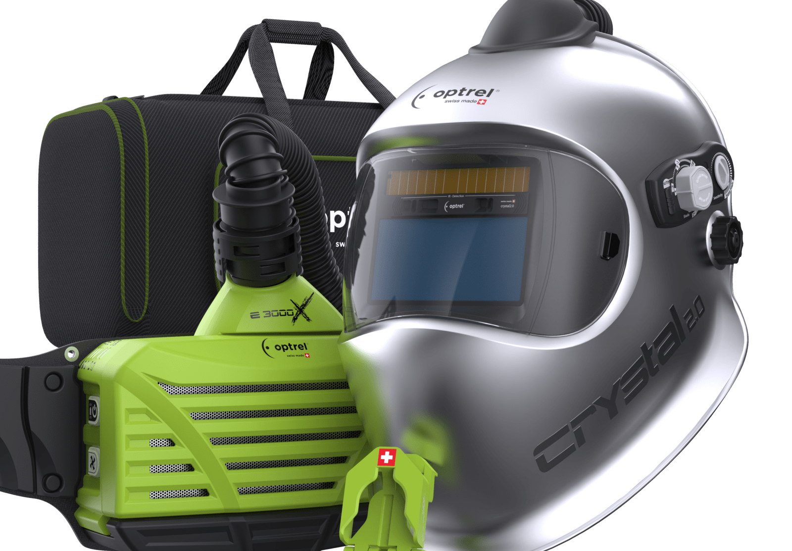 crystal2.0 fresh air helmet silver Optrel