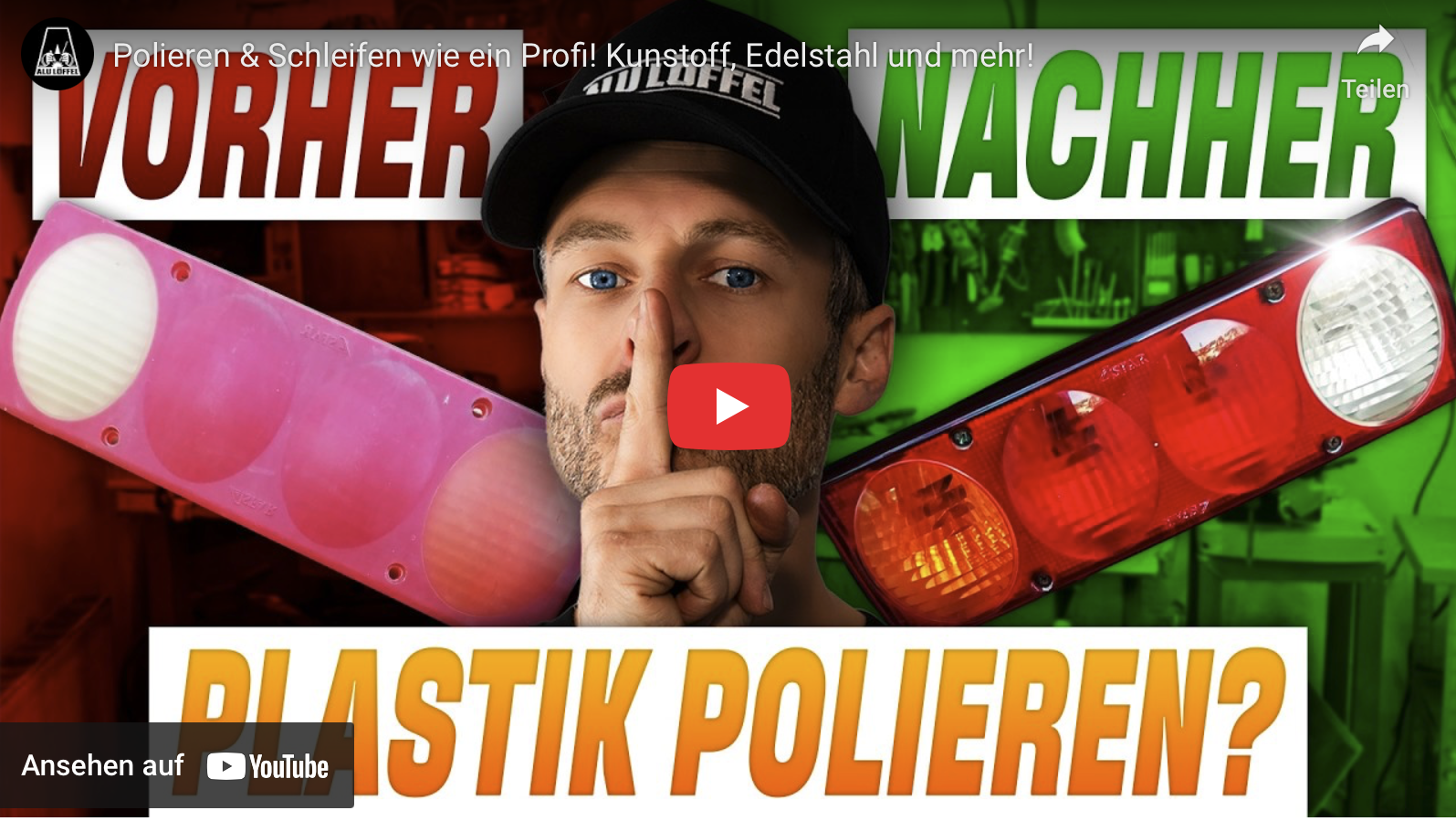 Kunststoff polieren mit schleifsternen