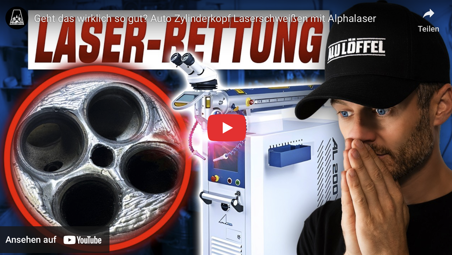Laser Schweißen mit alpha laser zylinder schweißen aluguss schweißen