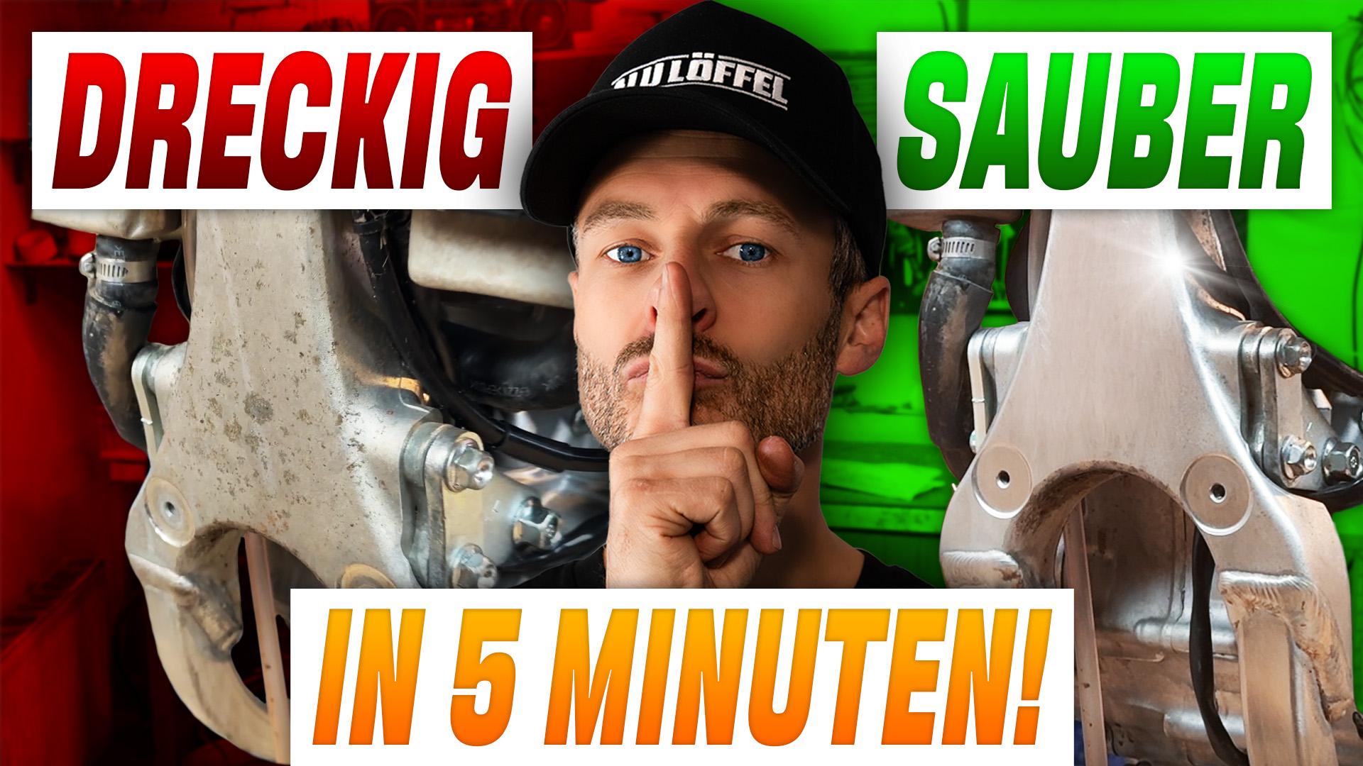 motorrad rahmen reinigen schleifen schleifstern enduro motocross fantic alu löffel